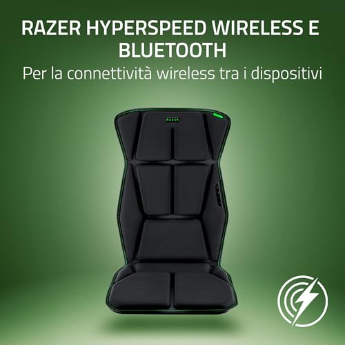 Freyja - Cuscino da gioco con tecnologia aptica Sensa HD (HyperSpeed Wireless e Bluetooth, per sedie da gioco e da ufficio, equalizzazione aptica tramite Synapse) Nero - Sedia gaming - Immagine 7