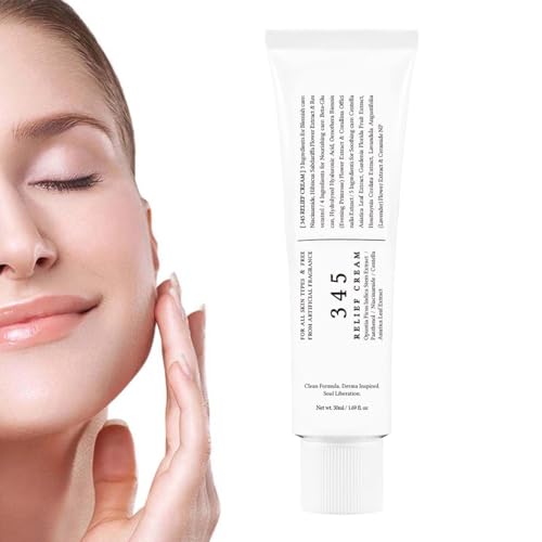 345 relief cream, crema 345 cremas coreanas faciales, 50 ml de crema hidratante coreana, crema reparadora 345 para Pieles Sensibles