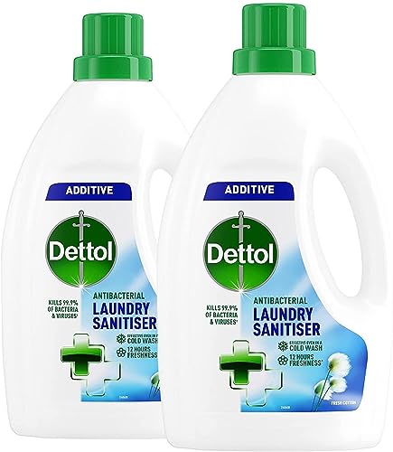 Dettol Antibacterial Laundry Sanitiser Cleanser Additive Fresh Cotton 2 Pack of 1.5L