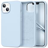 GolbinBox Magnetic for iPhone 13 Case & iPhone 14 Case, Compatible with MagSafe, [Soft Anti-Scratch Microfiber Lining], Slim Liquid Silicone Shockproof Protective Phone Case 6.1 inch, Blue