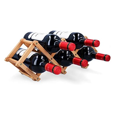Navaris Bamboo Wine Rack for 5 Bottles Cover