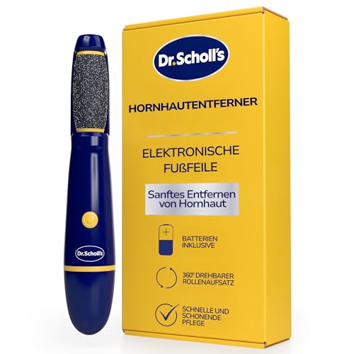 Dr. Scholl’s Hornhautentferner Elektrische Pediküre-Fußfeile – sofortiges Abfeilen & Entfernen von harter Haut und Verhornungen, weichere, glattere Füße, sanftes Polieren, AAA-Batterien inklusive