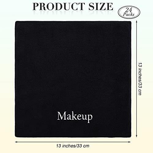 Turstin 24 Pack Makeup Remover Towels 13X13 Inch Microfiber Face Towels Reusable Makeup Wash Cloth Facial Cleansing Makeup Towels For Women Skin Care Holiday Gift, Black #TOP1