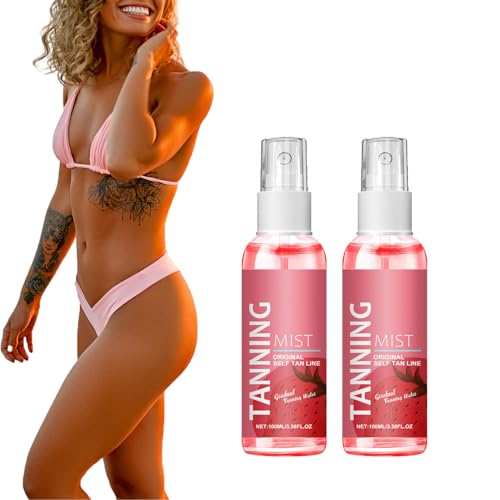 Spray Autobronzant Intense pour le Visage et le Corps,Bronzage naturel Anti-âge Longue Durée,Spray D'accélérateur de Bronzage Naturel,pour les Sombres et Soleil Extérieur (2PCS)