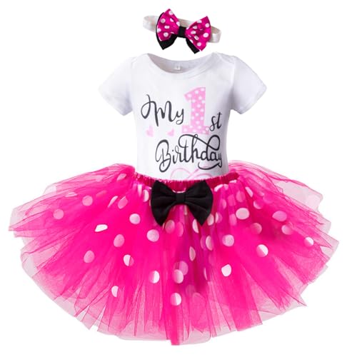Nileafes Baby Girl One 1st Birthday Party Photoshoot Outfit Toddler Infant Tutu Tulle Headband Skirt 3pcs Clothing Set