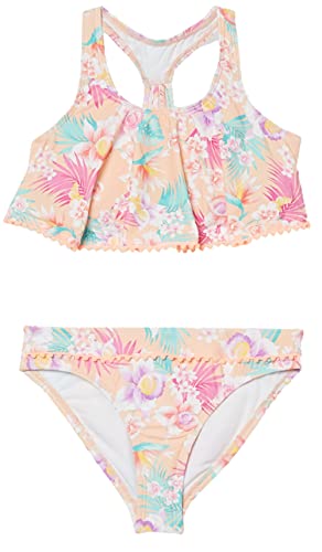 Hobie Girls Hi Neck Crop Bra Bikini Top & Banded Bottom Swimsuit Set