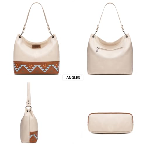 Image of Wrangler Hobo Bags for Women Vegan Leather Top Handle Shoulder Purses and Handbags