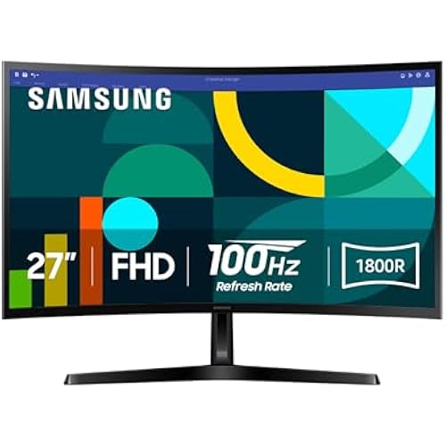 Samsung 27" Essential S3 (S36GD) Series FHD 1800R Curved Computer Monitor