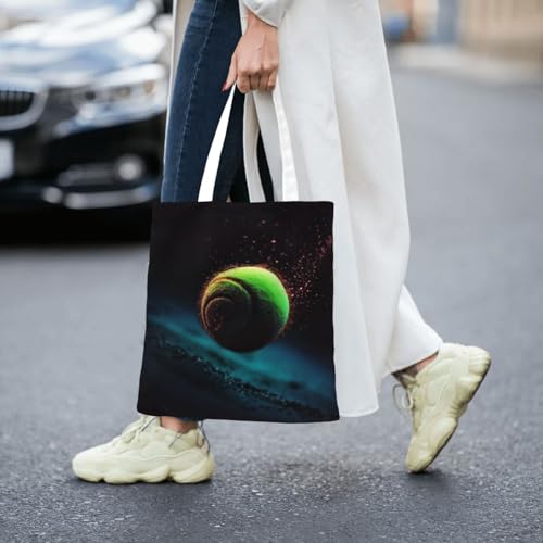 Canvas Tote Bag for Women Shoulder Tote Purse Reusable Grocery Bag tennis Aesthetic Shopping Bags 5