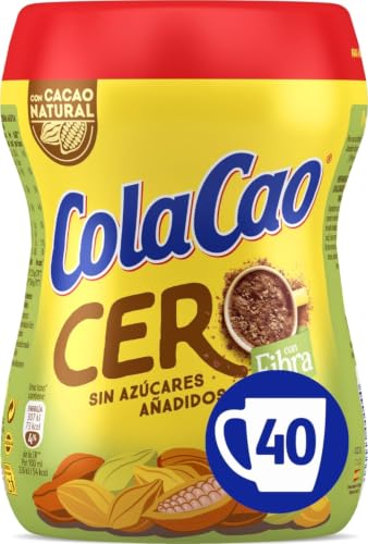 ColaCao, Cacao Soluble Natural con 0% Azúcares Añadidos con Fibra - 300g