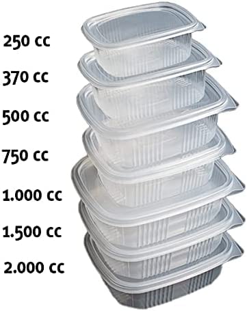 FACILE PACK 50 Vaschette Impilabili per Pasta, Frutta e Verdura - Adatti a Frigo e Freezer con Coperchio unito salvaliquidi e Salvafreschezza (2000 ml) Contenitori ovali per alimenti Delibox GC2000
