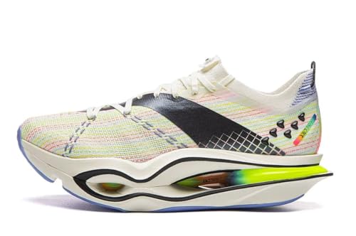 LI-NING FEIDIAN 5 Ultra Men's Racing Shoes Reflective Lightweight Breathable Running Sneakers Ivory White/Fluorescent Yellow-Green/Black US 9.5