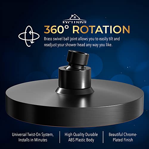 Shower Head With Handheld Combo, 6 Inch High Pressure Rainfall Showerhead With Hand Held 70 Inch Hose For Bath - Adjustable Swivel Shower Head Spray Anti-Leak Nozzles - Universal Fit #TOP4