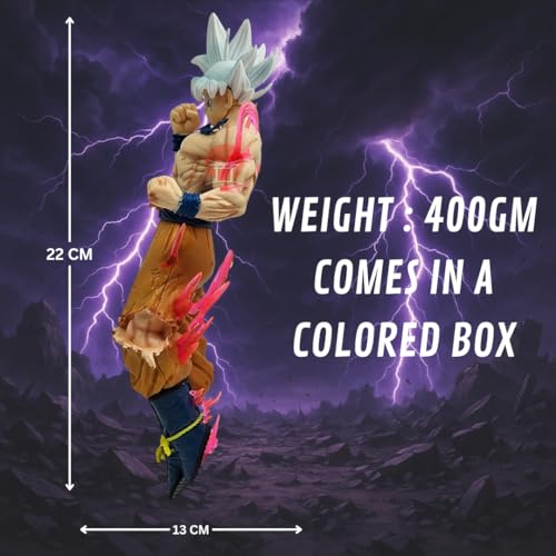 Image of Goku Ultra Instinct Action Figure Dragon Ball Z | 23cm White Hair Mastered UI Goku Collectible Statue with Aura Effects | Goku Ultra Instinct Action Figurine for Anime Fans & Collectors