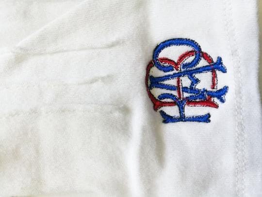 RAOB Red Blue Machine Embroidery White Cotton Gloves