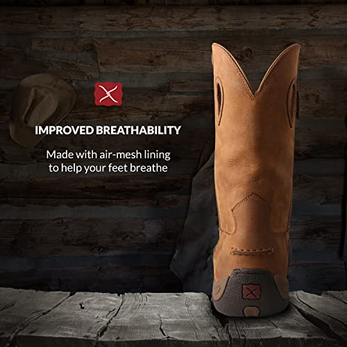 Twisted X Men’s 11” Comp Toe Boot - Pull-On Cowboy Boots Made With Composite Safety Toe, Full-Grain Leather Vamp And Shaft, Toe Cap And Heel Kick, And Reinforced Pull Holes, Oiled Saddle, 10 (M) #TOP4