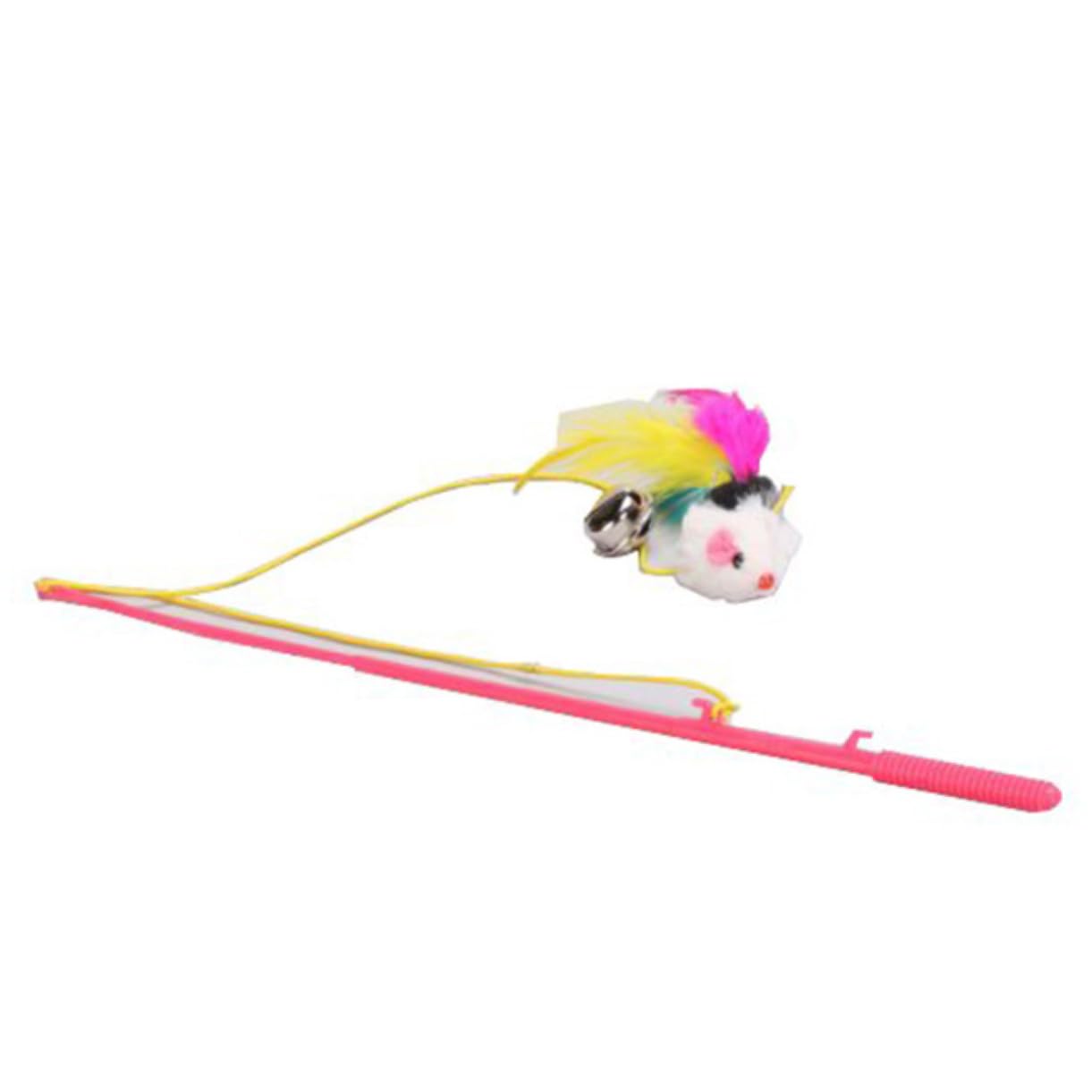 INOOMP Canne à Pêche pour Chat Interactif Souris et Clochette