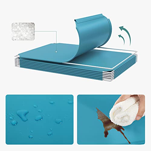 SONGMICS Estante de Zapatos para niños, Armario de Almacenamiento para niños, con 6 Bolsillos, con Paneles de plástico, Armario con Puertas, 43 x 31 x 105 cm, Azul LPC904Q01