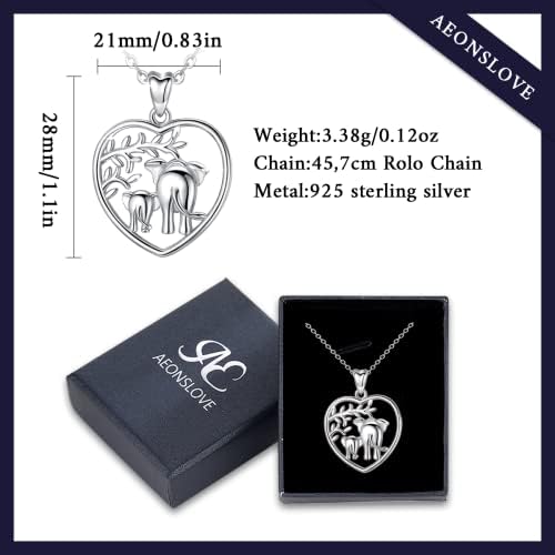 AEONSLOVE Elephant Necklace for Women 925 Sterling Silver Abalone Shell Pendant Necklace Elephant Jewellery Gifts for Mother Daughter, 18 Inches Chain