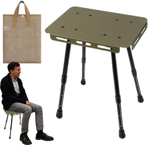 Folding Picnic Table | Folding Card Table - Anti-Slip Desk Adjust...