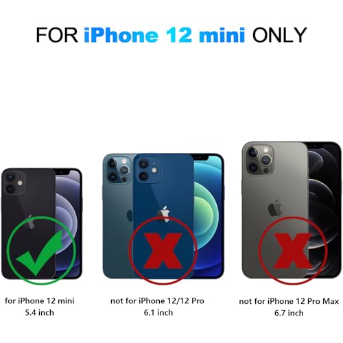 Nvollnoe for iPhone 12 Mini Case with Card Holder Heavy Duty Protective Dual Layer Shockproof Hidden Card Slot Slim Wallet Case for iPhone 12 Mini for Men&Women(Blue) by Nvollnoe - Image 7