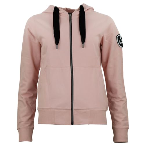 PEAK MOUNTAIN ACLARA Damen Kapuzen-Sweatshirt mit Reißverschluss, Rosa, 36