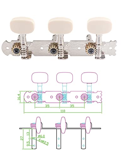 Bogart Guitar String Tuning Pegs Tuning Keys Machine Heads Tuning Machines For Classical Guitar Chrome Plated 3 On A Plank With Acrylic Button.,(Lyg 326) #TOP4