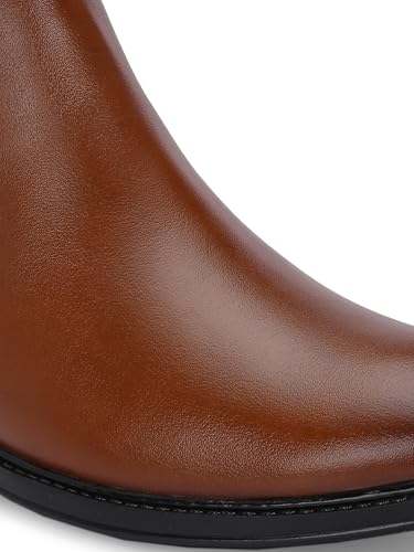 Image of AADI Men's Synthetic Leather Lightweight Comfortable Trendy Outdoor Casual Shoes Slip On Chelsea Boots