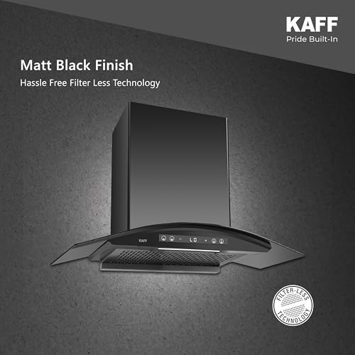 Image of KAFF MAINZ 90DC 90cm Wall Mounted Kitchen Chimney | 1400 m /hr Suction | BLDC Motor | Filterless Dry Heat Auto Clean | Gesture & Touch Control | 9 Speed Levels |12 Years Motor Warranty