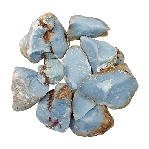 Image of Angelite Raw Crystal Stones 1kg | 3-4 Pcs of Natural Angelite Rough Gemstone for Home Decor, Vastu, Meditation & Crystal Collection | Unshaped Decorative Stones