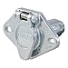 CURT 58090 Vehicle-Side 6-Way Round Trailer Wiring Harness Socket, 6-Pin Trailer Wiring