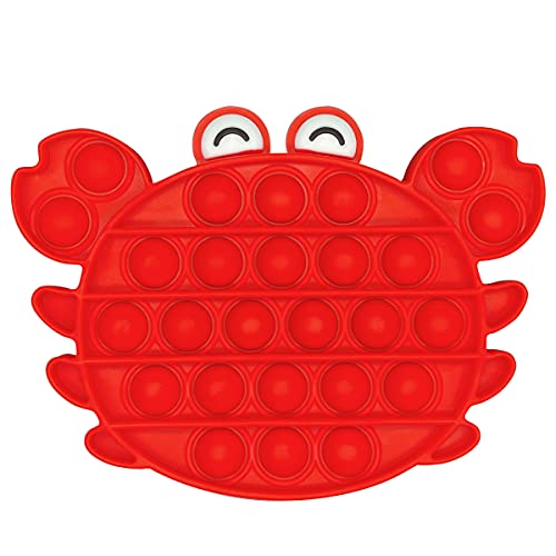 IUGGAN Pop Bubbles Fidget Sensory Toy, Silicone Simple Dimple Fidget Toys, Autism Special Needs Stress Reliever, Push Fidget Toy for Kids Adults Relieve Emotional Stress (Crab)