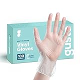 Comfy Package [100 Count Disposable Vinyl Gloves, Powder Free, Latex Free, Clear Gloves...