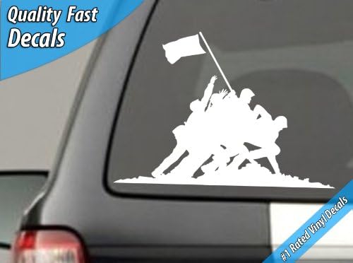 Quality Fast Decals Iwo Jima Flag Raise Logo Vinyl Decal Sticker for Laptop or MacBook or More