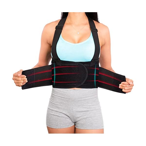 Lower Back Brace with Suspenders | Lumbar Support | Wrap for Posture Recovery, Workout, Herniated Disc Pain Relief…