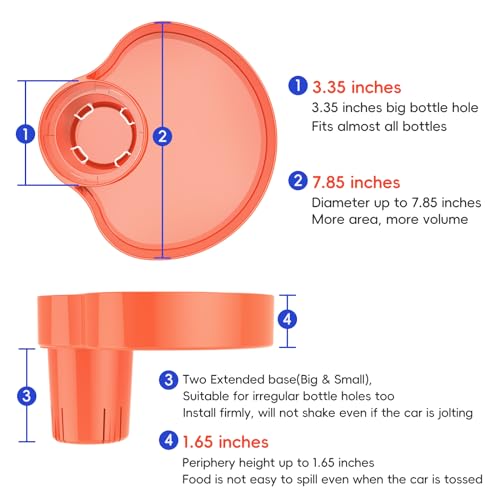 Image of [2 Packs] Kids Car Seat Tray, Travel Tray with Cup Holder for Toddler Baby, Kids Car Seat Food Snack Organizer for Road Trip, Stroller snack Organizer Travel Must Haves Toddler Must Haves (Orange)