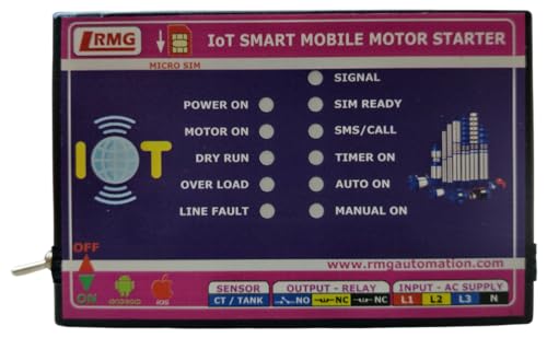 Image of RMG GSM + IoT Smart Motor Pump Controller - Control Your Single Phase Starter Pump from Anywhere via App, SMS & Call | Real-Time Monitoring, Timer, Scheduler, Overload & Dry Run Protection