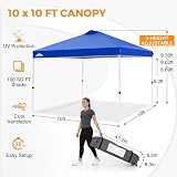 EAGLE PEAK Namiot-Retina Samorozwijany z Torbą Transportową na Kołach, 8 Špilkami, 4 Liniami Stabilizującymi, 4 Torbami do Napełnienia, Łatwy w Montażu, 3x3 m, Niebieski