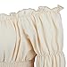 Peasant Tops for Women Renaissance Crop Top Short Off The Shoulder Blouse Cropped Beige M