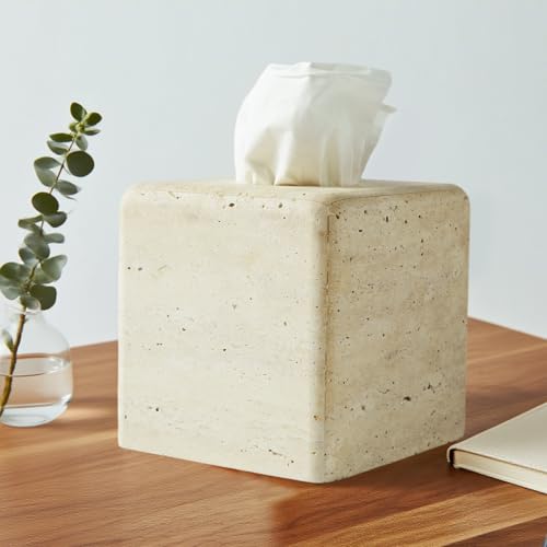 Travertine Tissue Box Cover, Simplicity Style Napkin Holder, Square Tissue