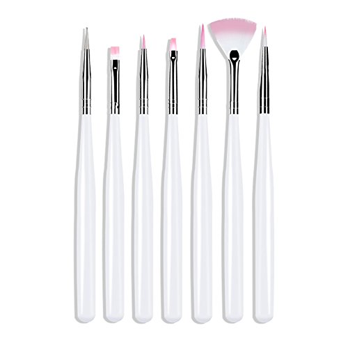 HaloVa Nail Art Set, Professional Stylish Manicure Art Tool, Nail Painting Polish Brush Nail Dotting Pen For Natural, False, Acrylic and Gel Nails, 7 Pcs