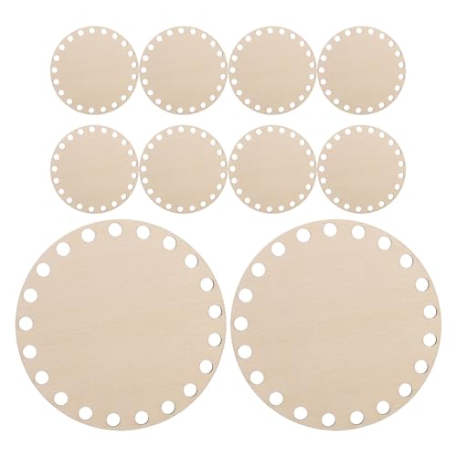 STOBAZA - STOBAZA 10pièces Fonds De Panier Ronds Bois pour Crochet Bases Rondes pour Tricot Et Tissage Supports De Base pour Projets De Vannerie DIY