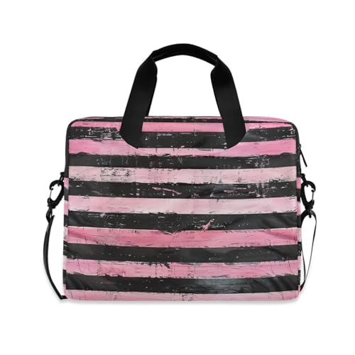 Funda para portátil 15.6 pulg negro y rosa con asa y correa