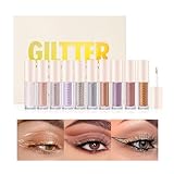 10 Colors Liquid Glitter Eyeliner Set, Metallic Shimmer Glitter Eye Liners Eyeshadow for Women, Colored Eyeliners Sparkly Glitter Eyeliner Eye Liner Set White Silver Rose Gold Pink Color Eyeliner -  Coosa beauty