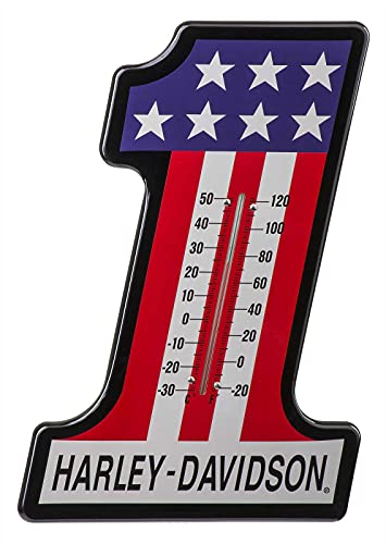 Harley-Davidson #1 RWB Racing Custom Shaped Logo Durable Metal Thermometer image 2