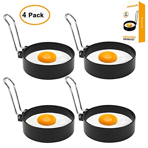 Egg Rings Mold for Cooking, Stainless Steel Round Egg Cooker Ring Nonstick Fried