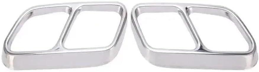 Spare Parts Car Quad Exhaust Tip Trim Stainless Steel For Benz CLS W218 2012-2017(Silver)