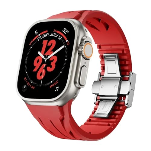 Bracelet Apple Watch Série 10 9 8 7 caoutchouc fluoré 45mm 46mm 44mm