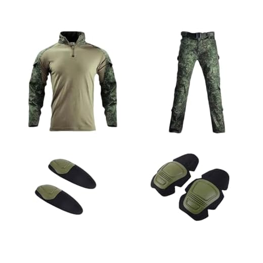 ZMIN Ropa de trabajo para paintball, uniforme militar, múltiples bolsillos, táctico, combate, camuflaje, camisas, cargo, rodilleras, pantalones, ejército, Uniforme ruso, M