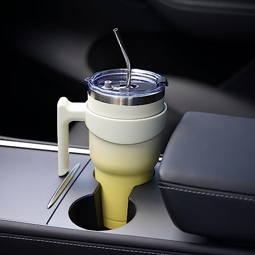 Image of BJPKPK 40 oz Tumbler with Handle & Straw, Insulated Stainless Steel Mug